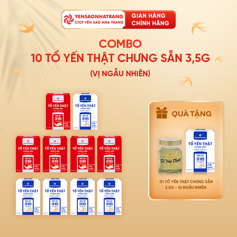 [Tặng 01 lọ] Combo 10 Tổ Yến Thật Chưng Sẵn 3,5g - vị ngẫu nhiên (C8)