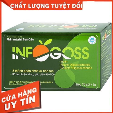 ✅[CHÍNH HÃNG, CHO KIỂM HÀNG] Bột uống hòa tan cung cấp chất xơ giúp giảm táo bón Infogoss IAP (30 gói)