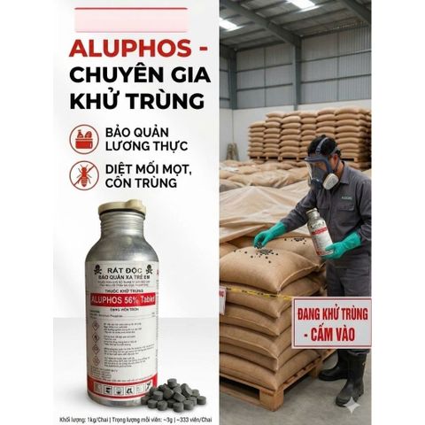THUỐC DIỆT MỌT Ủ Kín ALUPHOS 56% 1KG NỔI TIẾNG CHÍNH HÃNG NHẬP KHẨU TRUNG QUỐC -Diệt Mọt Kho Ngũ Cốc Gạo Hạt Điều Cà Phê