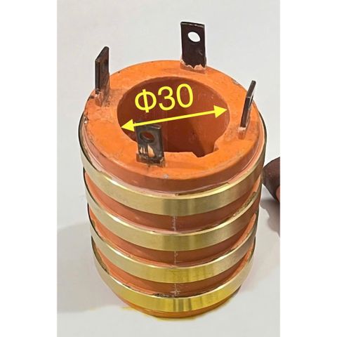 ✅Cổ góp điện 4P Lỗ Φ25mm, 30, 35, 40, 45, 50, 60, 65, 75, 80, 85, Φ90mm, loại 4 cực