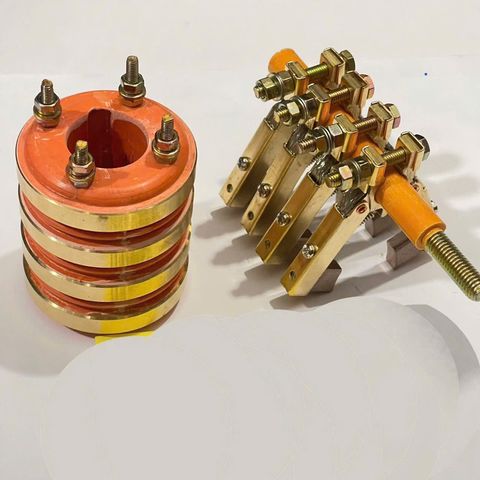 ✅ Bộ Cổ góp điện 50A loại 2 pha, 4 pha lỗ trục D20, D25, D30, D35 + chổi than 6x12mm + thanh đỡ
