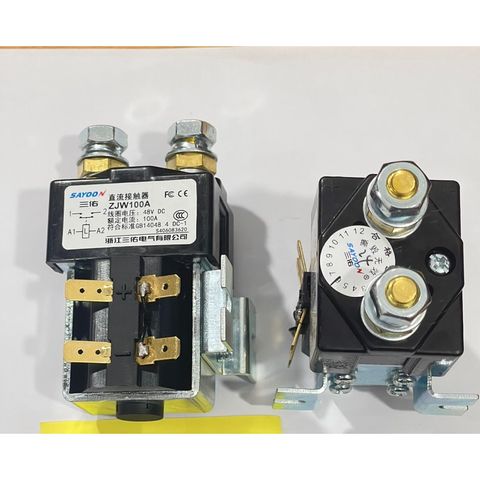 ✅ Khởi động từ DC 12V, 24V, 36V, 48V, 60V, 72V dùng cho xe nâng, cho ben nâng điện 12V 24V, Contactor SAYOON