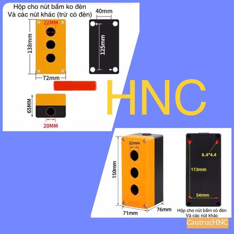 ✅ VỎ HỘP điều khiển cho nút nhấn không đèn, có đèn Lỗ 