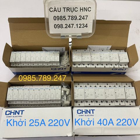 [Chính hãng 100%] Khởi động từ 1 Pha 220V CHINT 25A - 40A, 2P/220V, Contactor 25A, 40A - 2P, AC 220V