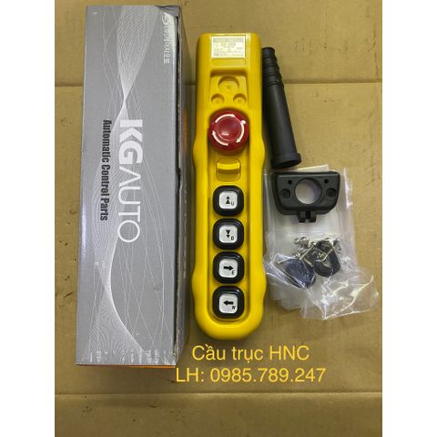 Tay bấm điều khiển cầu trục KG H04 (Loại 4 nút bấm + 1 nút dừng khẩn), 1 tốc độ và 2 tốc độ