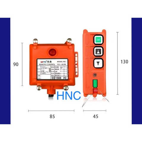 ✅ Điều khiển từ xa 2 kênh F21-2S cho ben nâng, pa lăng, tời điện, bửng nâng, Nguồn 12V, 24V, 220V, 380V, F21 2S