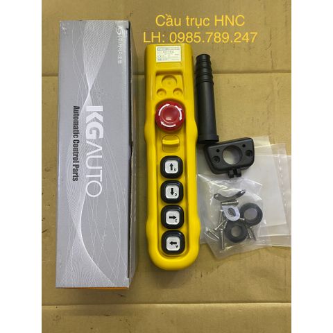 Tay bấm điều khiển cầu trục KG H04 (Loại 4 nút bấm + 1 nút dừng khẩn), 1 tốc độ và 2 tốc độ