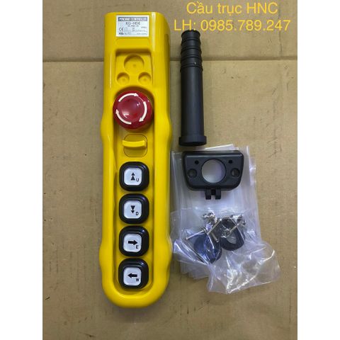 Tay bấm điều khiển cầu trục KG H04 (Loại 4 nút bấm + 1 nút dừng khẩn), 1 tốc độ và 2 tốc độ