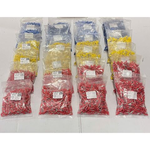 ✅ [ Combo 1000 cái ] Đầu cos Pin rỗng, đầu cos kim rỗng dùng cho dây điện 0,75 mm2 - 16 mm2, các màu Đỏ, Vàng, Xanh