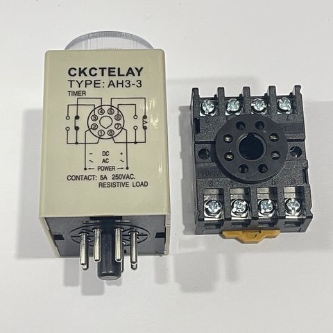 ✅ Rơ le thời gian AH3-3 kèm Đế , IC TIMER Nguồn 24V, 220V, 10s, 30s, 60s, 10m, 30m, 60m, Relay thời gian, timer