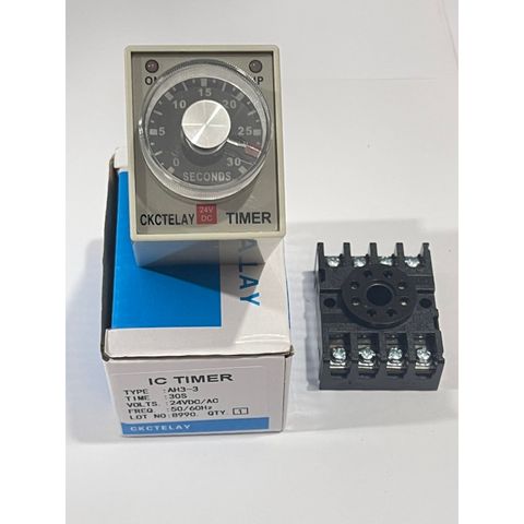 ✅ Rơ le thời gian AH3-3 kèm Đế , IC TIMER Nguồn 24V, 220V, 10s, 30s, 60s, 10m, 30m, 60m, Relay thời gian, timer