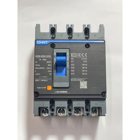 ✅ [Chính hãng Chint 100%] Aptomat Khối AC 4P 63A, 100A, Model: NXM-63S/4300B, NXM-125S/4300B, Át khối 4P (3 lửa+ 1mass)