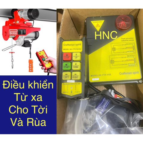 ✅ Điều khiển từ xa cho tời và rùa 220V, 4 hướng chuyển động Lên, xuống, tiến, lùi.