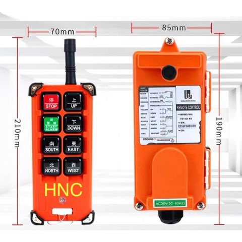 ✅ Điều khiển từ xa cẩu trục 6 kênh F21-E1B, (Có hóa đơn VAT) nguồn từ 12V, 24V, 36V, 220V, 380V, 48V, 110V.