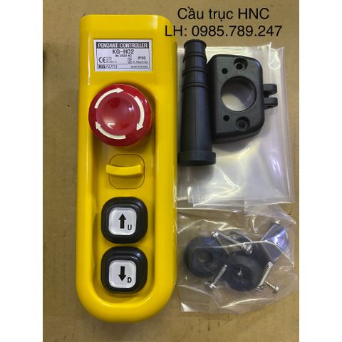 Tay bấm điều khiển cầu trục KG-H02 (Loại 2 nút bấm + 1 nút dừng khẩn)