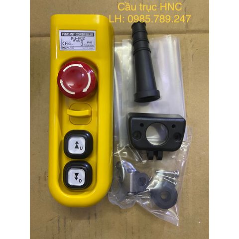Tay bấm điều khiển cầu trục KG-H02 (Loại 2 nút bấm + 1 nút dừng khẩn)