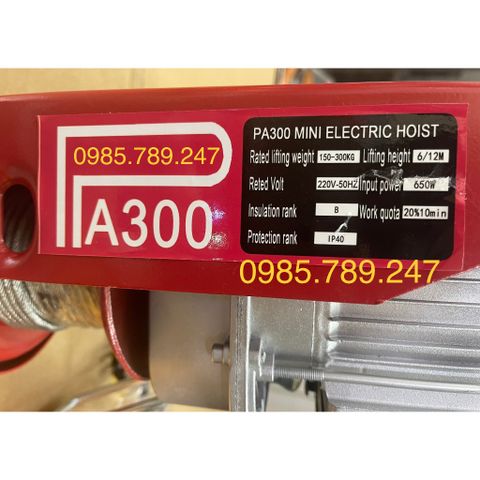 Tời điện PA300 - 220V, 650W, cáp dài 12m, 20m, 30m chất lượng cao số 1 Việt Nam, Pa300, pa300