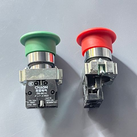 ✅ Nút STOP, Công tắc Đầu Nấm, Loại Loại màu Đỏ (thường đóng) và Màu xanh (thường mở)