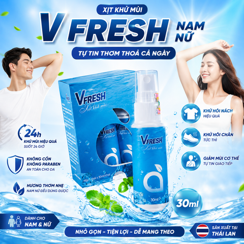 Xịt Khử Mùi Vfresh Thơm Mát Giảm Mùi Hôi Cơ Thể Nam Nữ 30ml