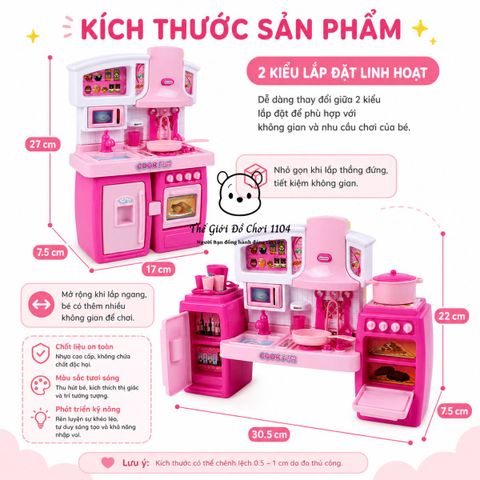 Bộ đồ chơi nhà bếp mini Cook Fun có đèn và âm thanh giúp bé rèn luyện tính khéo léo, tỉ mỉ