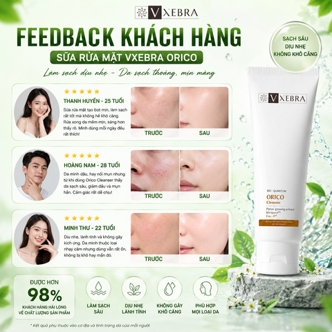 Sữa Rửa Mặt Orico Cleanser Vxebra Làm Sạch Dịu Nhẹ Dưỡng Ẩm Da Hỗ Trợ Giảm Dầu Nhờn Cho Mọi Loại Da