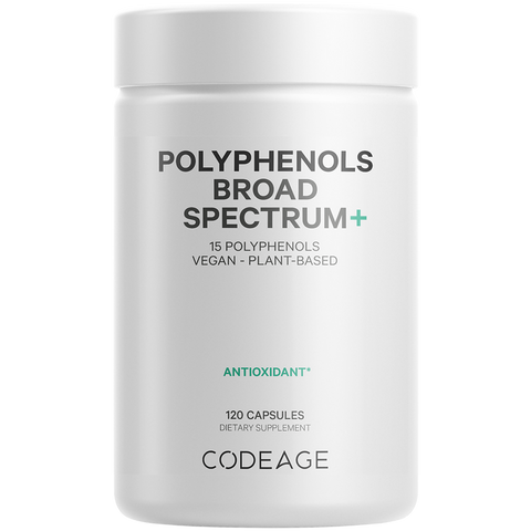 (Nhập Khẩu) Viên Uống Chống Nắng Polyphenols Broad Spectrum Codeage - Giúp Bảo Vệ Da, Chống Oxy Hóa, Không GMO, Vegan, 120 Viên
