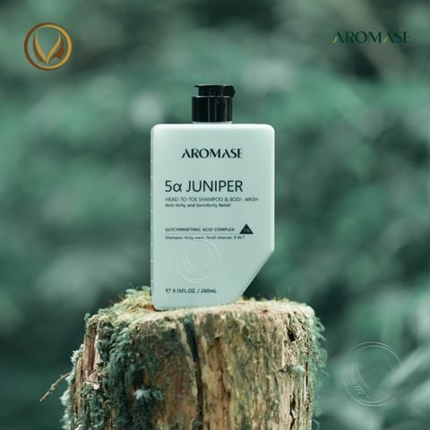 Sữa tắm, gội và rửa mặt 3 trong 1 AROMASE 5α Juniper Head-To-Toe Shampoo & Body Wash 260ml