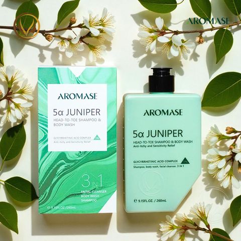Sữa tắm, gội và rửa mặt 3 trong 1 AROMASE 5α Juniper Head-To-Toe Shampoo & Body Wash 260ml