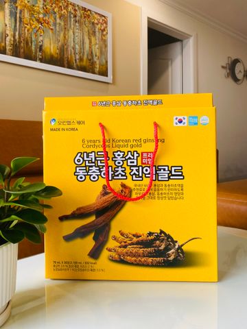 Nước Hồng Sâm Đông Trùng Hạ Thảo Orin Healthcare Hàn Quốc - Hộp 30 Gói 70ml - Tăng Cường Sức Khỏe và Miễn Dịch