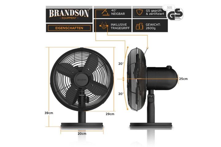  Quạt bàn Brandson Màu Đen