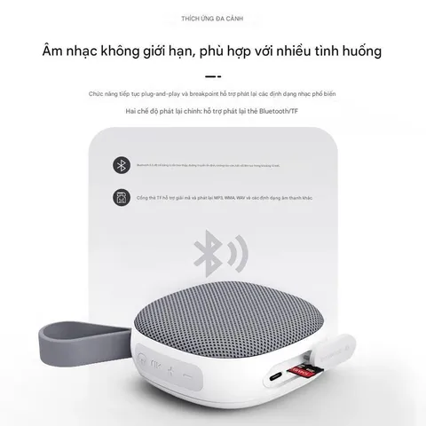 Loa Haouye Gray có khe gắn thẻ nhớ hỗ trợ Bluetooth 5.0 bảo hành 12 tháng