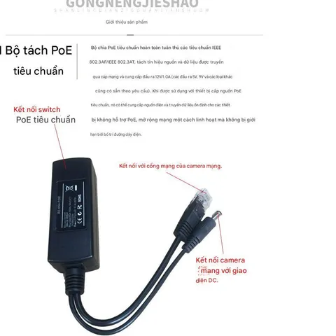 Bộ Tách Nguồn PoE Chuẩn IEEE 48V-56V Ra 12V – PoE Splitter Cách Ly An Toàn, Hàng Mới Giá Tốt