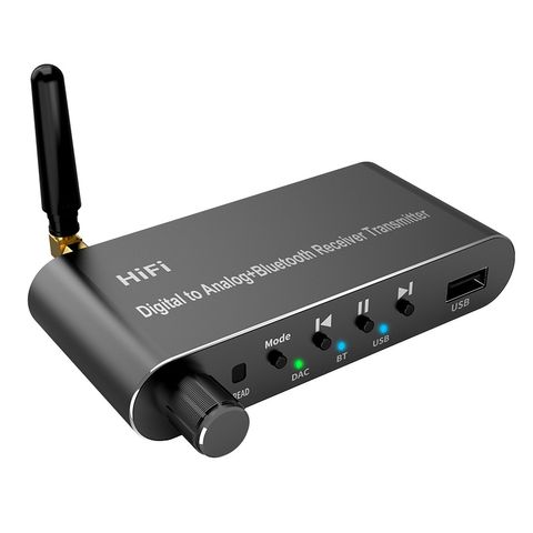 Bộ thu Bluetooth Lossless HiFi Bộ phát USB âm thanh kỹ thuật số Giải mã analog sợi quang đồng trục