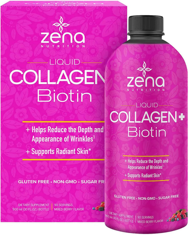 Nước uống đẹp da Liquid Collagen + Biotin Zena 900ml của Mỹ