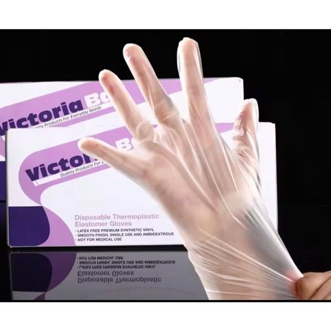 Hộp 100 găng tay nilong Victoria Bay Hàng chuẩn TPE size M (TH304)