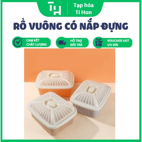 Rổ vuông có nắp đựng đồ Việt Nhật (TH306)