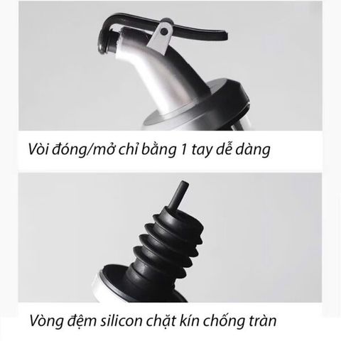 Chai đựng nước mắm, dầu ăn với đầu vòi đặc biệt chống rót tràn (TH311)