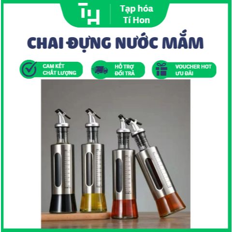 Chai đựng nước mắm, dầu ăn với đầu vòi đặc biệt chống rót tràn (TH311)