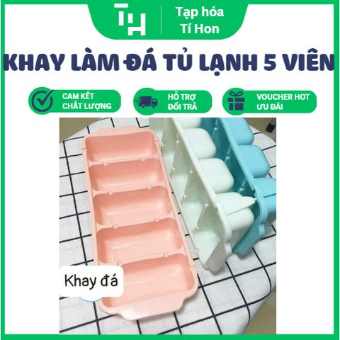 Khay Làm Đá Tủ Lạnh 5 Viên Cao Cấp Việt Nhật (TH313) (Màu ngẫu nhiên)