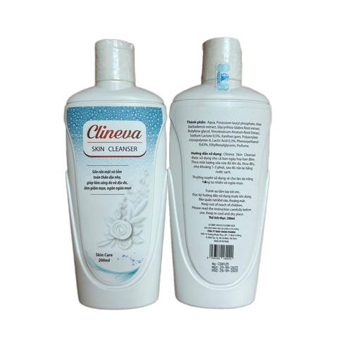 Sữa Rửa Mặt Clineva Derma Cleanser 200ml - Dịu Nhẹ, Giảm Mụn và Kích Ứng, Giúp Da Trắng Sáng, Mịn Tự Nhiên