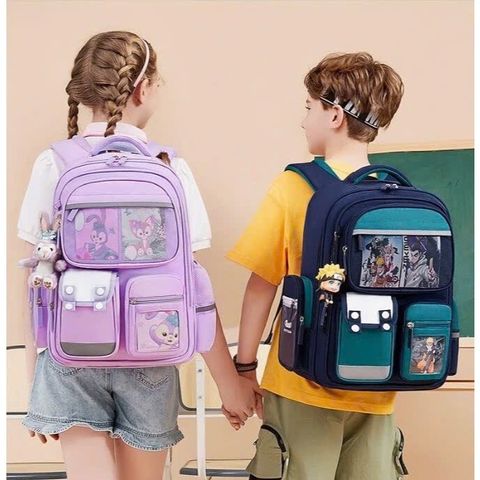 Balo học sinh nhiều ngăn chống gù hoạt hình siêu nhẹ (TH326)