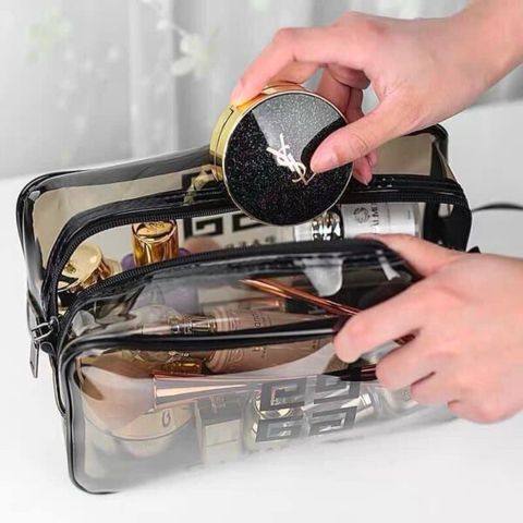 Set 3 túi du lịch, đựng mỹ phẩm nhựa trong suốt (TH327)