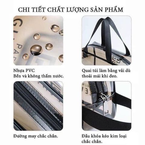 Set 3 túi du lịch, đựng mỹ phẩm nhựa trong suốt (TH327)