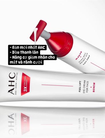 Kem Mắt AHC Ten Revolution Real Eye Cream For Face - Giảm Quầng Thâm, Ngừa Nếp Nhăn, 30ml, Dưỡng Ẩm & Căng Bóng Da Mắt
