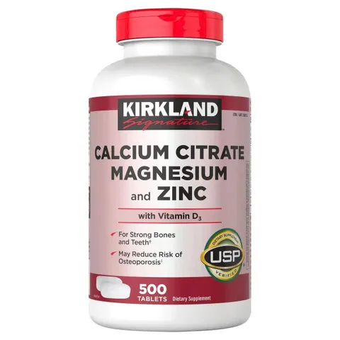 Viên uống Calcium Citrate Magnesium and Zinc D3 Kirkland Mỹ