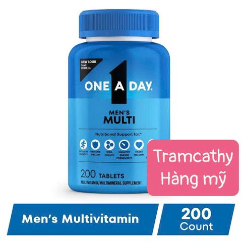 200 Viên Uống One A Day Men Multivitamin Dưới 50 Tuổi - Bổ Sung Hơn 20 Vitamin & Khoáng Chất, Tăng Cường Sức Khỏe Nam giới
