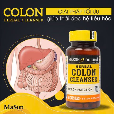 [Nhập khẩu] Viên uống Mason Natural Colon Herbal Cleanser - Hỗ trợ tăng cường sức khoẻ đại tràng 