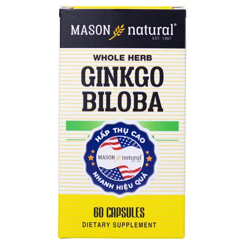 [Nhập khẩu] Viên Uống Mason Natural Ginkgo Biloba – Hỗ trợ tăng cường sức khỏe não bộ, cải thiện trí nhớ