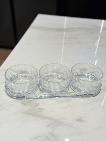 Set 3 bát kèm khay Pilastro Stelton