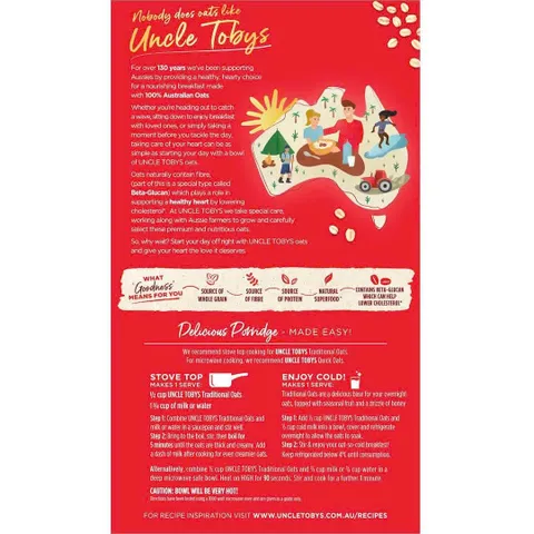 Yến Mạch Uncle Tobys 500g Và 1kg Nhập Khẩu Úc Tiện Dùng